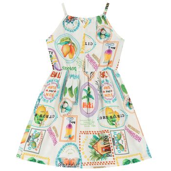 Girls Ivory Fruits Dress