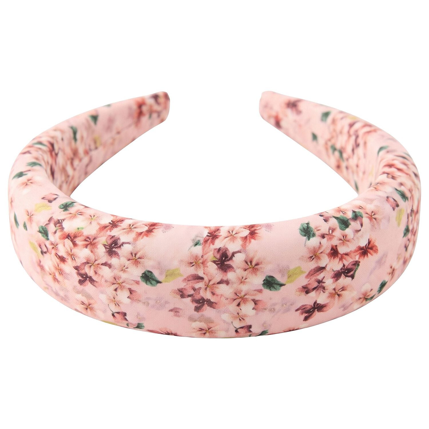 Girls Pink Floral Padded Headband, 1, hi-res