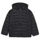 Boys Black Padded Puffer Jacket, 1, hi-res