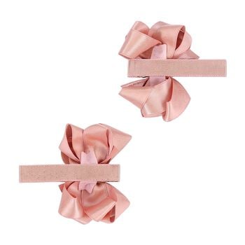 Girls Pink Bow Hairclips ( 2 Pack ) 