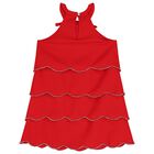 Girls Red Logo Diamante Dress , 1, hi-res