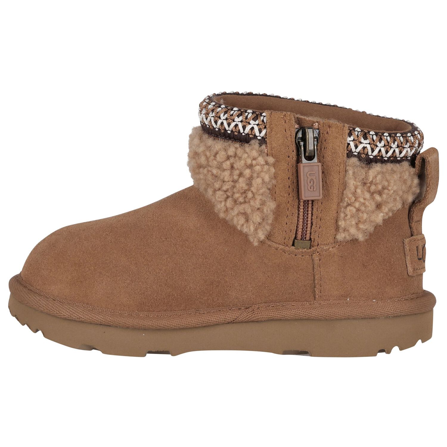 Girls Chestnut Brown Classic Ultra Mini Suede Boots, 1, hi-res