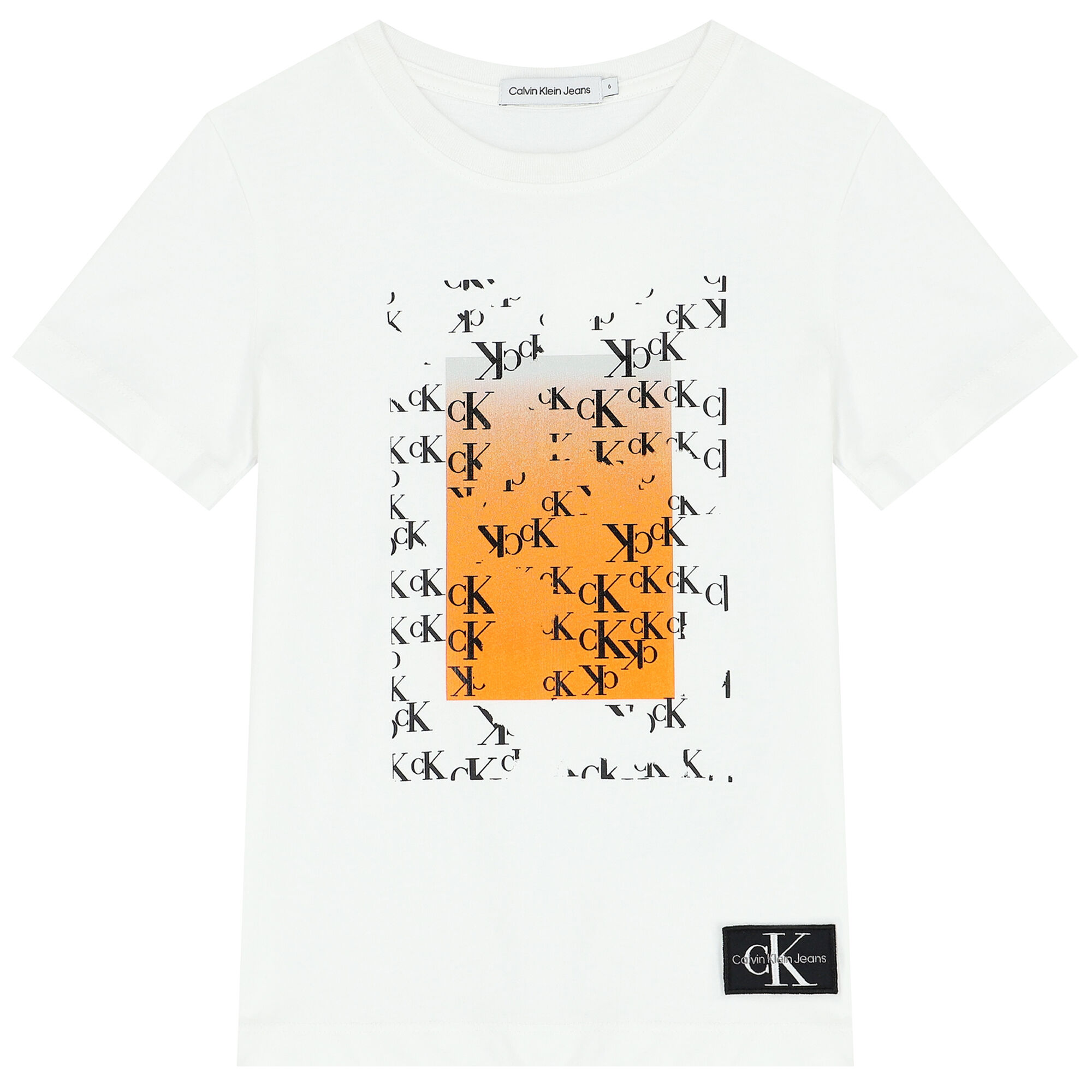 Calvin Klein Boys White Logo T Shirt Junior Couture
