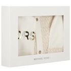 Baby Girls Ivory & Gold Logo Babygrow Gift Set, 1, hi-res