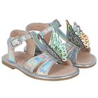 Younger Girls Iridescent Butterfly Sandals, 1, hi-res