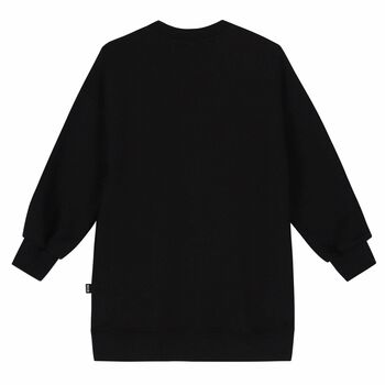 Girls Black Logo Sweatshirt Dress