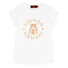 Girls White Bear Logo T-Shirt, 1, hi-res