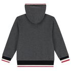 Boys Grey Logo Hooded Zip Up Top , 1, hi-res