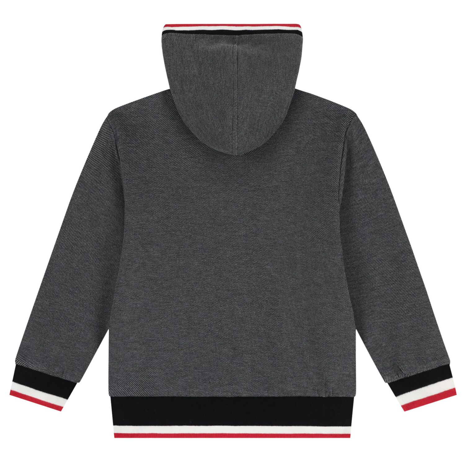 Boys Grey Logo Hooded Zip Up Top , 1, hi-res
