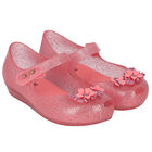 Younger Girls Pink Flower Jelly Shoes, 2, hi-res
