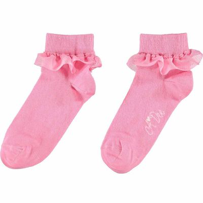 Girls Pink Logo Socks