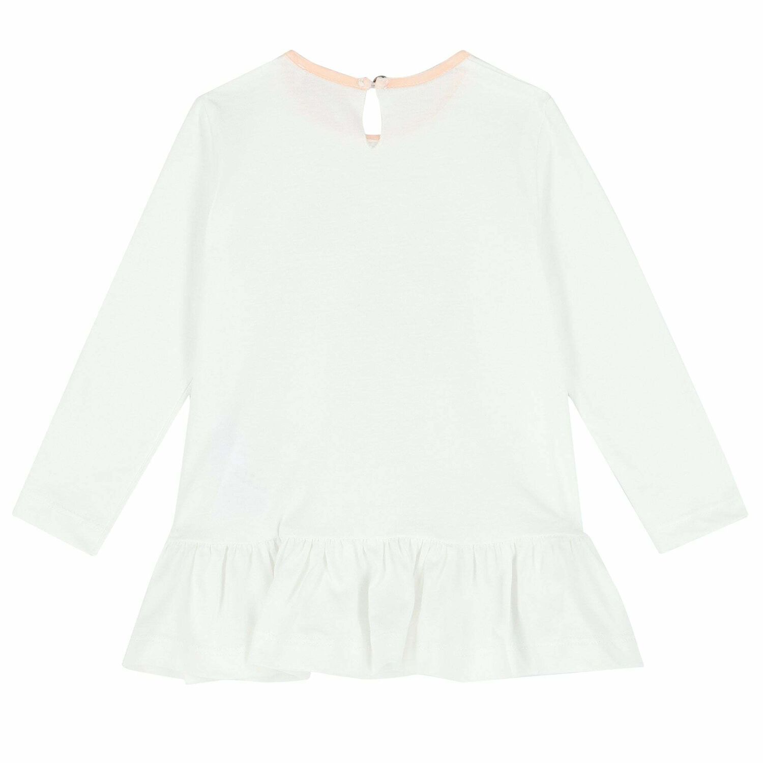 Younger Girls Ivory Balloon Long Sleeve Top, 1, hi-res image number null