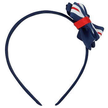 Girls Navy Blue Bow Headband