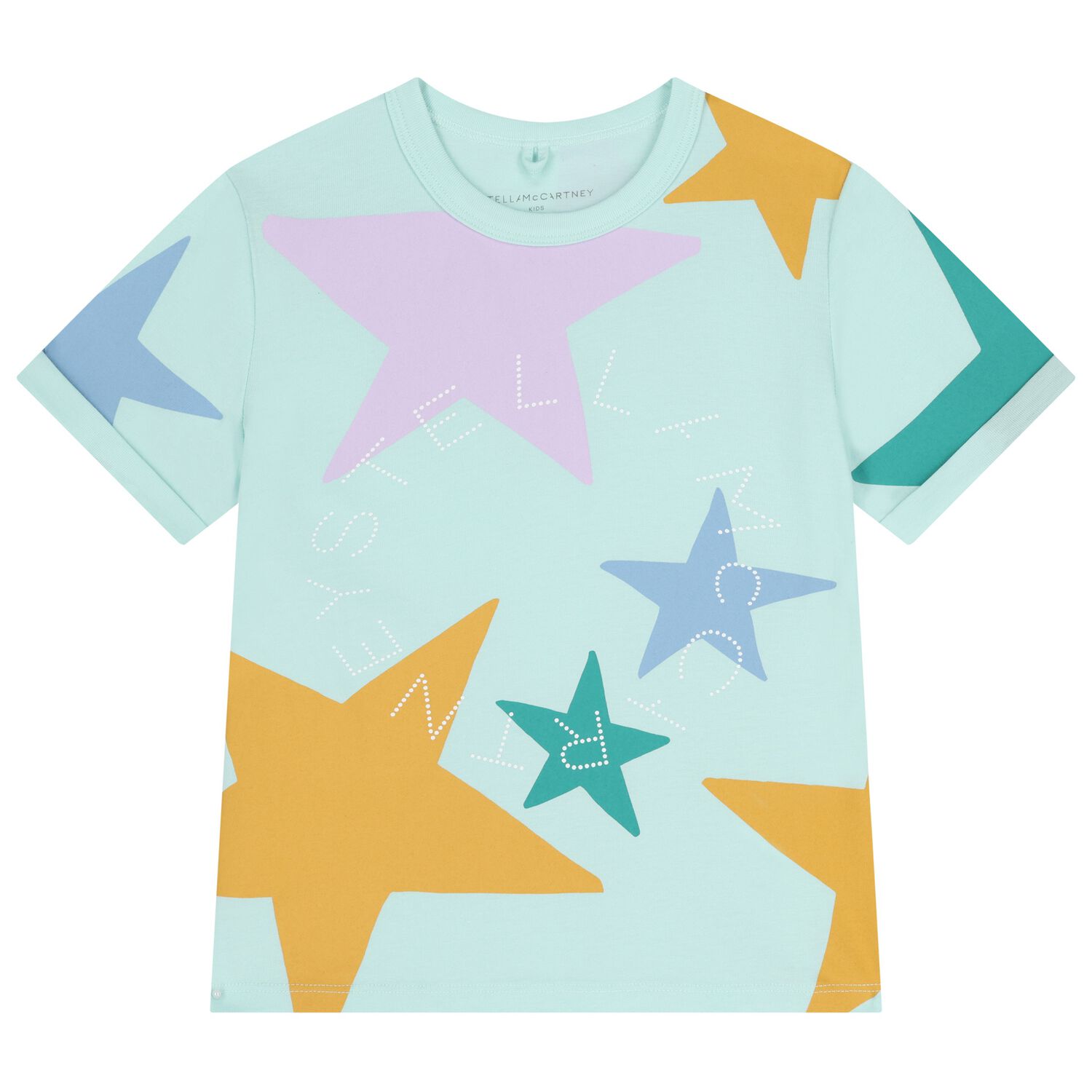 Girls Green Stars Logo T-Shirt, 1, hi-res