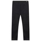 Girls Black Velvet Leggings, 1, hi-res