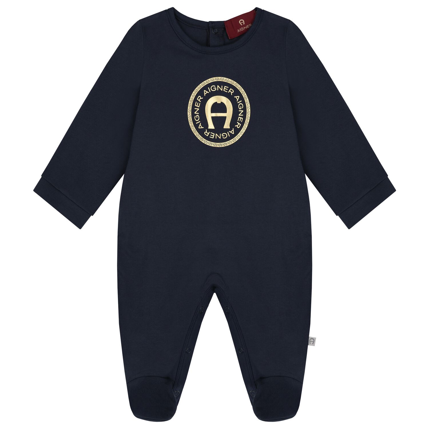 Baby Boys Navy Blue Logo Babygrow, 3, hi-res image number null