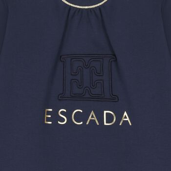 Younger Girls Navy Blue Logo Sweatshirt Dress