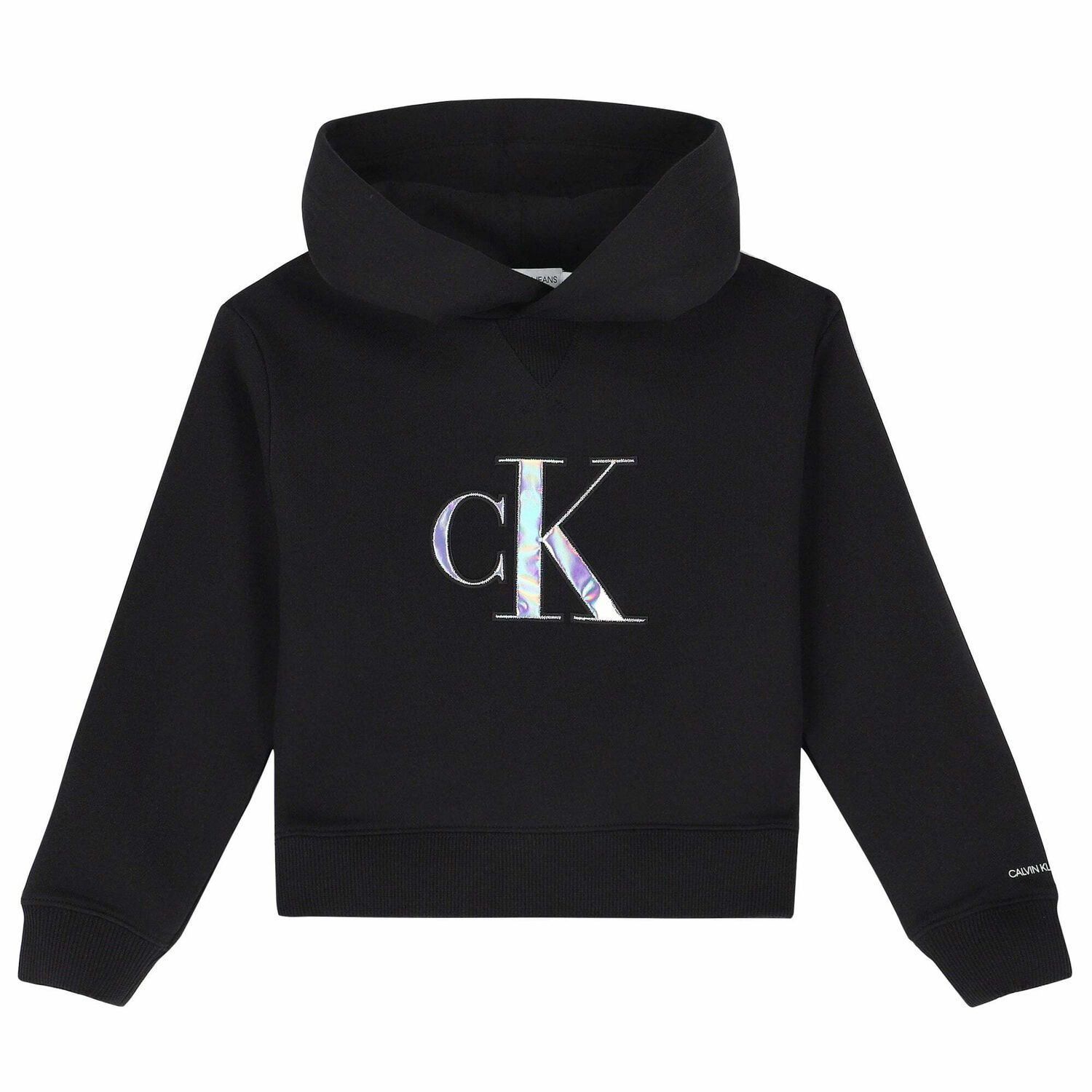 Girls Black Iridescent Logo Hoodie, 1, hi-res image number null