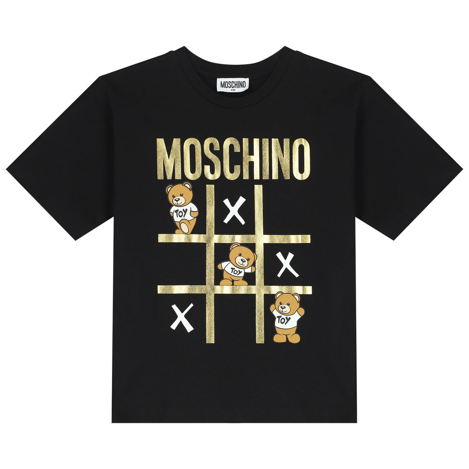 Moschino Black Teddy Bear Logo T-Shirt | Junior Couture USA