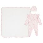 Baby Girls White & Pink Floral Babygrow Gift Set, 1, hi-res