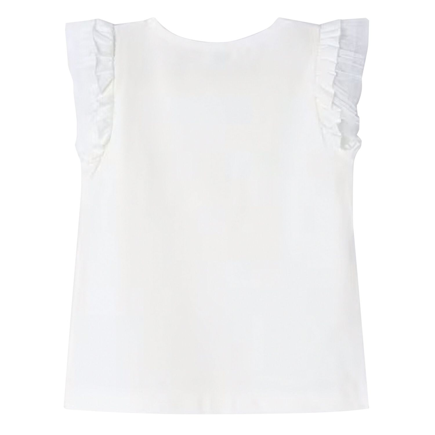 Girls White Tulle Flower T-Shirt, 1, hi-res image number null