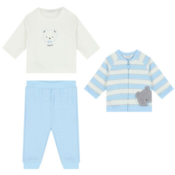 Baby Boys Blue & White 3-Piece Tracksuit
