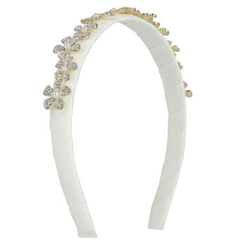 Girls White Embellished Hairband