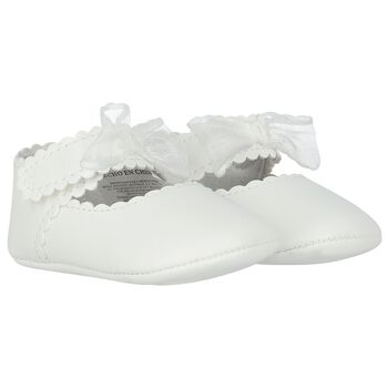 Baby Girls White Bow Pre Walker Shoes