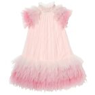 Girls Pink Embellished Tulle Dress, 1, hi-res