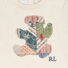 Baby Girls Ivory Patchwork Bear Dress Set, 1, hi-res
