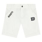 Younger Boys White Logo Shorts, 1, hi-res