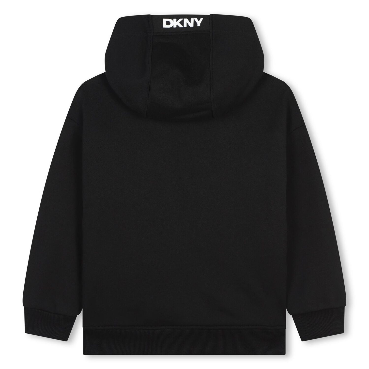Boys Black Logo Hooded Zip Up Top, 1, hi-res image number null