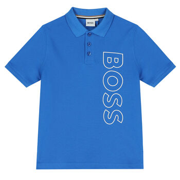 Boys Blue Logo Polo Shirt