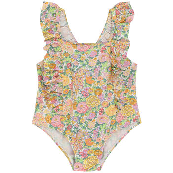 Younger Girls Yellow Floral Liberty Swimsuit