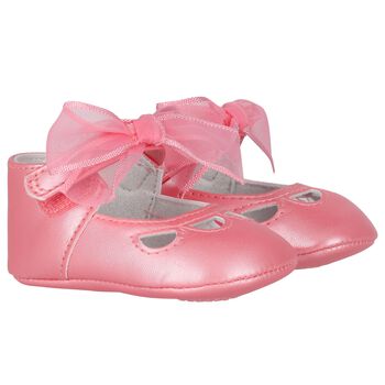 Mayoral Baby Girls Pink Bow Pre Walker Shoes, 2 Baby Girls Pink Bow Pre Walker Shoes