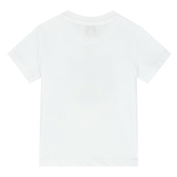 Younger Boys White Logo Tiger T-Shirt