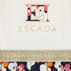 Younger Girls Ivory & Navy Blue Logo Floral Dress, 1, hi-res