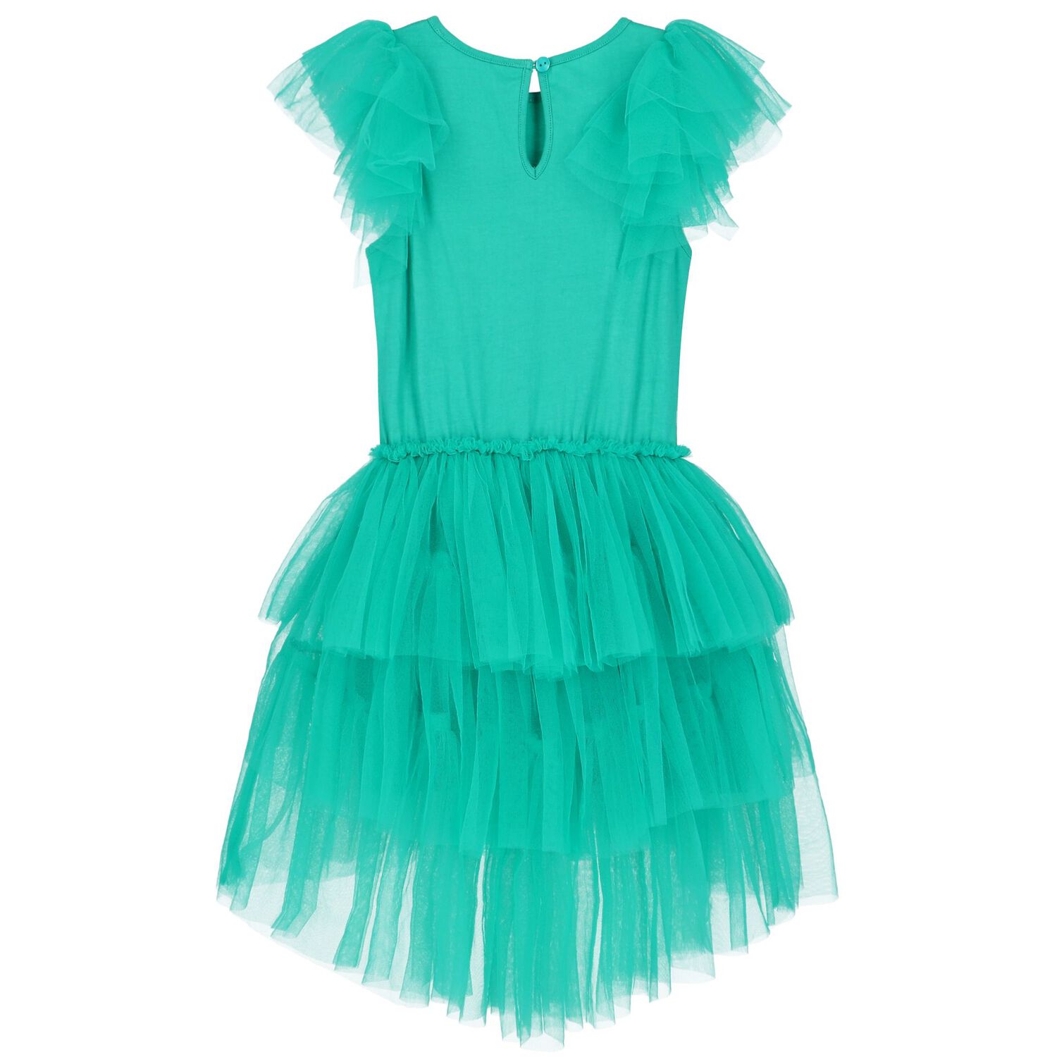Girls Green Embellished Tulle Dress, 1, hi-res image number null