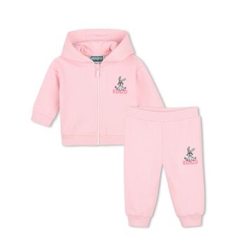 Younger Girls Pink Bunny Logo Tracksuit
