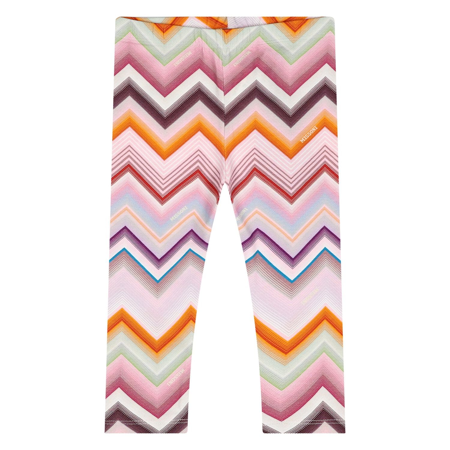 Younger Girls Multi-Coloured Zig Zag Leggings, 1, hi-res