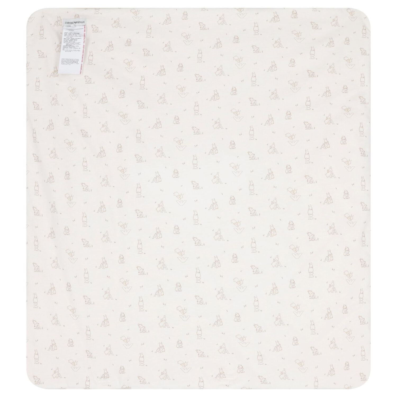 Ivory Fleece Eagle Logo Baby Blanket, 1, hi-res image number null