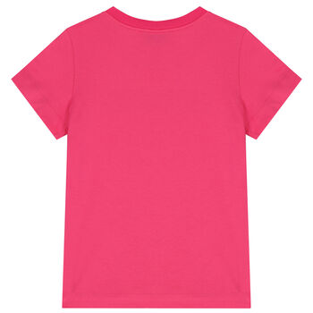 Girls Pink Embellished Logo T-Shirt