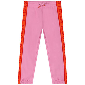 Girls Pink Logo Joggers