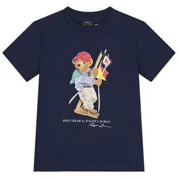 Boys Navy Blue Teddy Bear T-Shirt