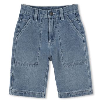 Boys Blue Logo Denim Shorts