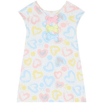 Girls White Hearts Dress