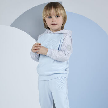 Boys Blue & Grey Logo Tracksuit