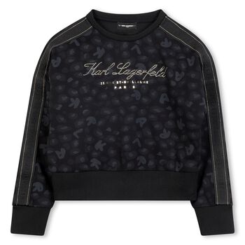 Girls Black Logo Sweatshirt