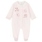 Baby Girls Pink Embroidered Floral Babygrow, 3, hi-res