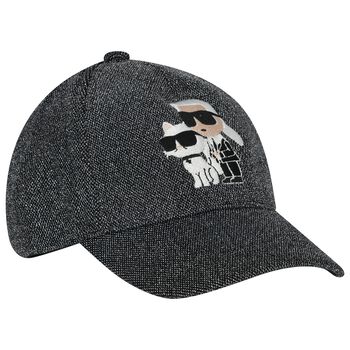 Girls Mini Me Black Ikonik Karl & Choupette Cap